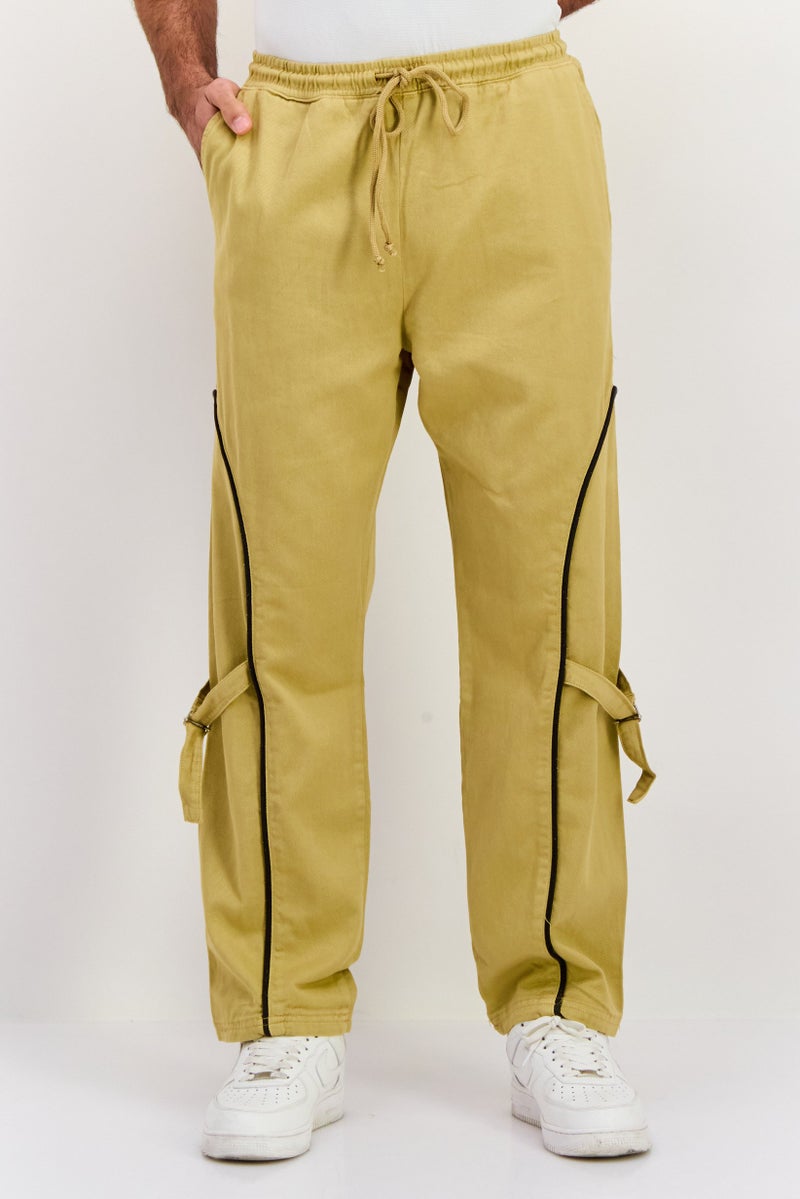 Night Addict بنطال تشينو عادي للرجال، تان - Image 1